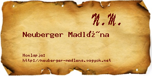 Neuberger Madléna névjegykártya